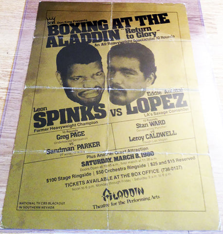 Leon Spinks-Eddie Lopez Official Onsite Boxing Poster (1980)