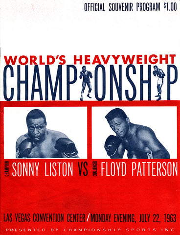 Sonny Liston-Floyd Patterson Official Onsite Boxing Program (1963)