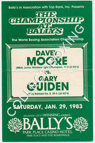 Davey Moore / Gary Guiden Official Program (1983)