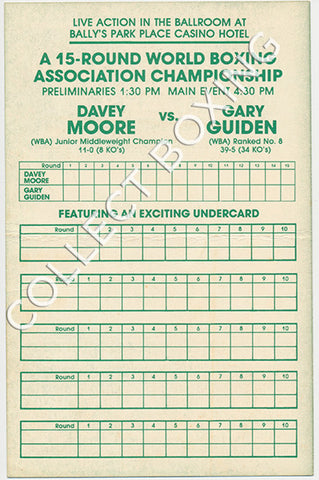 Davey Moore / Gary Guiden Official Program (1983)
