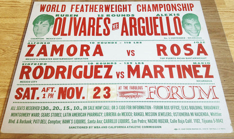 Ruben Olivares-Alexis Arguello Official Onsite Boxing Poster (1974)