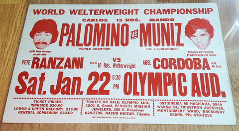 Carlos Palomino-Armando Muniz Official Onsite Boxing Poster (1978)