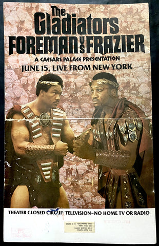 GEORGE FOREMAN VS JOE FRAZIER CLOSED CIRCUIT POSTER 1976