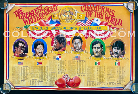 GREATEST WELTERWEIGHTS CHAMPIONS 1979-1981 SOUVENIR POSTER