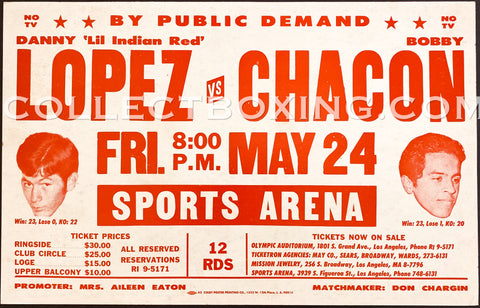 DANNY LOPEZ VS BOBBY CHACON ON SITE POSTER 1974