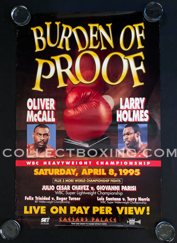 LARRY HOLMES VS OLIVER MCCALL ON SITE POSTER 1995