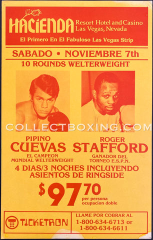 PIPINO CUEVAS VS ROGER STAFFORD ON SITE POSTER 1981