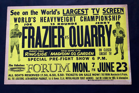 FRAZIER, JOE / JERRY QUARRY POSTER CLOSED CIRCUIT (1969)