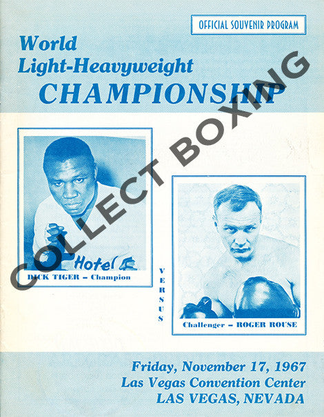 DICK TIGER-ROGER ROUSE OFFICIAL PROGRAM (1967) | Collect Boxing ...